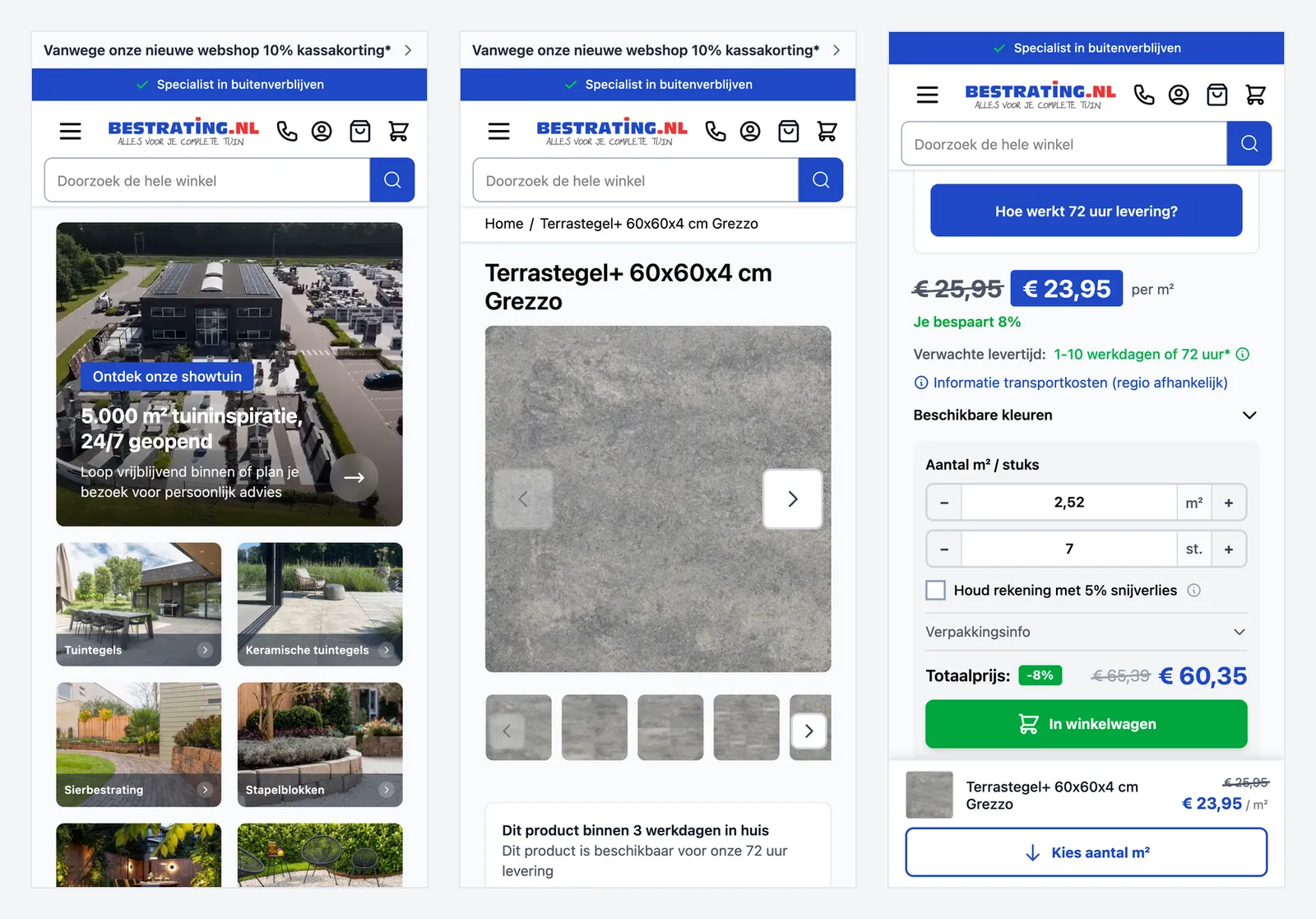 Bestrating.nl op mobiel